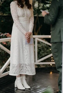 Zimmermann Wonderland Lace Midi Dress Size 0 Long Sleeve - Picture 1 of 7