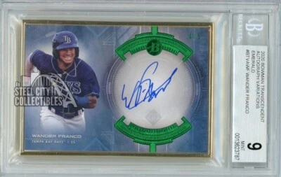 Wander Franco 2020 Bowman Transcendent Autograph Rookie Card 4/5 Emerald BGS 9 - Image 1 of 2