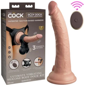 King Cock Elite Ultimate Vibrating Body Dock Kit Strap-On Harness Set Sex Toy - Picture 1 of 11