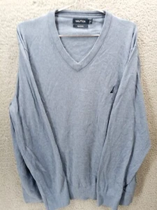Nautica Herren Pullover blau V-Ausschnitt Gr. XL Navtech leicht Freizeit - Bild 1 von 7