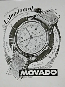 PUBLICITÉ DE PRESSE 1947 LA MONTRE MOVADO CALENDOGRAF - Imagen 1 de 1
