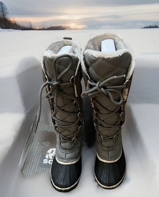 Botas de nieve SOREL Out N About altas grises acolchadas talla 8,5 nuevas con caja Foto 1 de 4