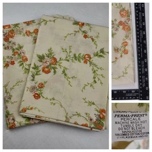 Vintage Sears 2er Set Kissenbezüge Standard Blumenbezüge Perma-Prest Perkal - Bild 1 von 8