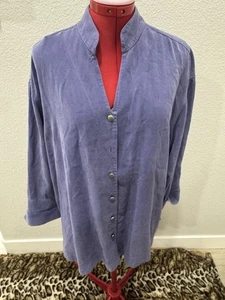 Tianello By Steve Barraza Tunic Top Shirt Sz Large Women’s Purple Made USA - Picture 1 of 8