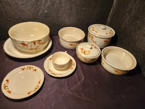 VINTAGE Halls hochwertiges Geschirr Herbstblatt Set Schüsseln Tasse Töpfe Teller - Bild 1 von 22