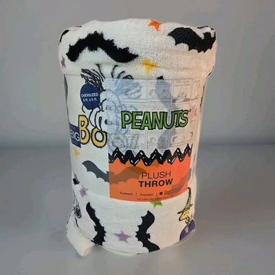 Peanuts Snoopy Halloween Plush Throw Blanket 5' x 6' Oversized - The Big One - Image 1 of 4