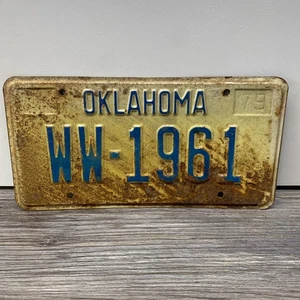 Oklahoma OK Nummernschild Vintage blau 1979 WW-1961 Handwerk Dekor Woodward County - Bild 1 von 6