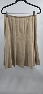 Falda para mujer Talbots talla 10 elástica imitación gamuza acabado cepillado bronceado cremallera lateral - Imagen 1 de 15