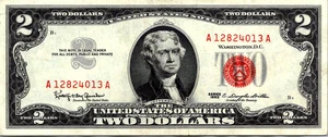 1963 $2 Red Seal Legal Tender XF-AU-Fr. 1513 - Picture 1 of 3