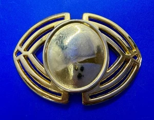 Centered Oval Dome See-Trough Border Gold Color Hippy Scarf Belt Slide Buckle - Picture 1 of 20