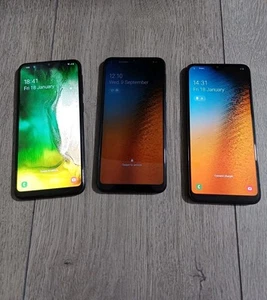 X3 Samsung Galaxy A20e 32GB Mobile Smart Phone Dual Sim Black SPARE & REPAIR - Afbeelding 1 van 4