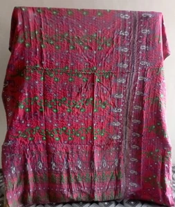 Patchwork Kantha Quilt Indian Bedding Bedaspread Quilt Coverlet Blanket Throw - Picture 1 of 2