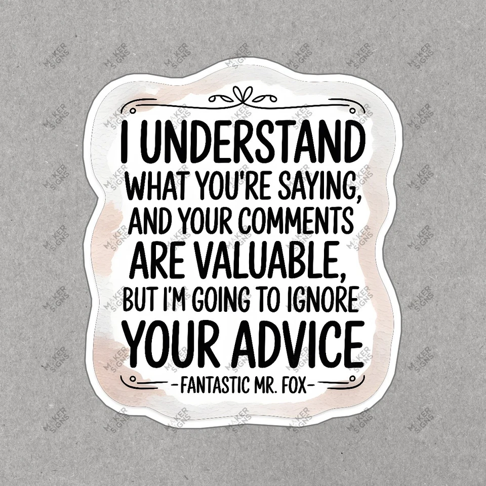 Fantástico arte de pared cita del Sr. Fox humorístico diseño escrito a mano único #7641 Foto 1 de 1