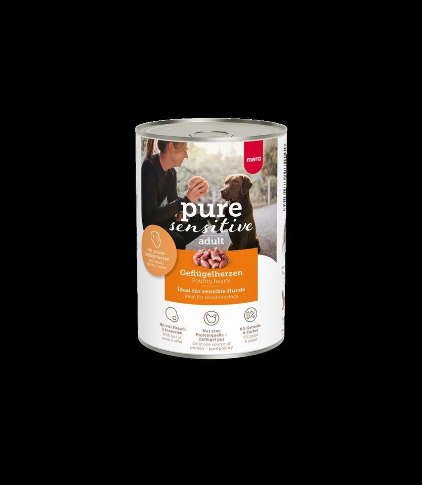 Mera Dog Pure Sensitive Meat Geflügelherzen 400gx6 - Bild 1 von 1