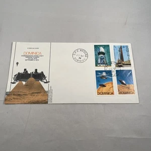 1976 NASA Space Viking Mars Lander FDC Dominica Commemorate First Day Of Issue - Picture 1 of 7