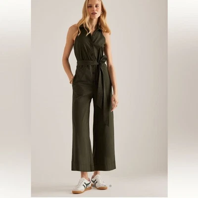 Nuevo con etiquetas Mono Anthropologie Maeve Crop Halter: Edición Magic Fabric Verde Talla 0 Foto 1 de 4