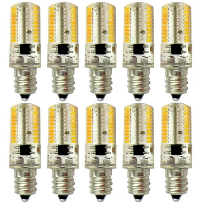 10 peças E12 Candelabro C7 Lâmpada LED 80-3014 SMD Cristal Branco Quente 120V - Imagem 1 de 4