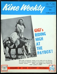 KINE WEEKLY 1960 Gigi - Leslie Caron -  The Savage Innocents UK MAGAZINE - Picture 1 of 2