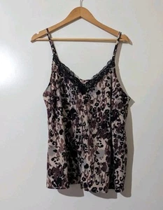 Top cami estampado animal E Torrid para mujer talla grande 1 chablis encaje - Imagen 1 de 6