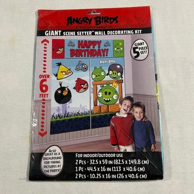 Angry Birds Giant Scene Setter Wall Decorating Kit 2012 Brand New - Image 1 of 4