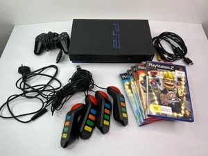 Playstation 2 Phat Console Bundle With Buzz Game Set With Controllers - Picture 1 of 8