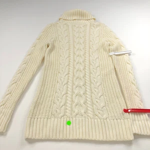 Gap Small Cable Knit Fisherman Turtleneck Pullover Sweater Ivory PLS READ STAIN - Picture 1 of 13