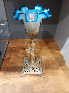 Victorian Gilt and Glass Electric Lamp
