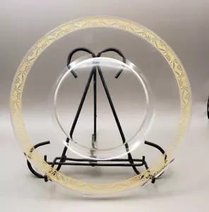 Mid Century Mod 6er Set Klarglas Teller mit Goldrand 7 3/4" - Bild 1 von 4