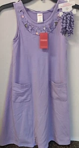NEW GYMBOREE GIRLS LAVENDER PURPLE DRESS JEWELS & FLOWERS SIZE 9 HAIR ACC. - Picture 1 of 3