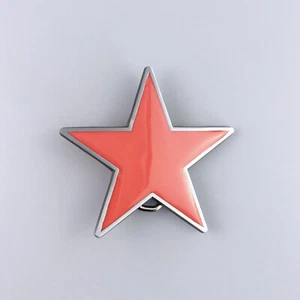 Vintage Style Red Enamel Star Belt Buckle Boucle de ceinture Stock in the US - Picture 1 of 6