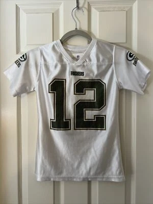 Vestuário de equipe NFL Green Bay Packers Aaron Rodgers branco meninas tamanho médio 7/8 - Imagem 1 de 4