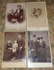 Group Lot Antique Cabinet Photos - (4) Fashionable & Debonaire Couples