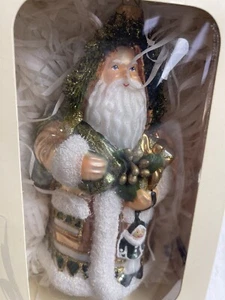 Christmas Art Studio Poland St Nick Santa Glass Ornament Hand Crafted In Poland - Picture 1 of 7