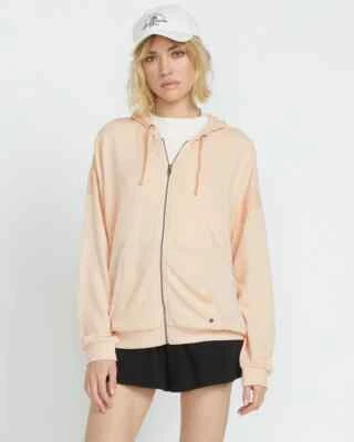 Volcom Lived in Lounge  full Zip Womens Hoodie -Champagne  Medium NWT - Image 1 of 4