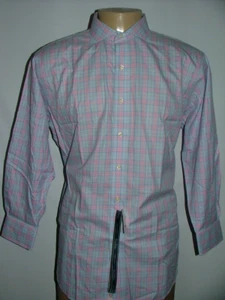 NUEVA CAMISA DE VESTIR WT BROOKS BROTHERS TALLA 17 33 ALGODÓN AZUL ROSA CUADROS #535 - Imagen 1 de 5