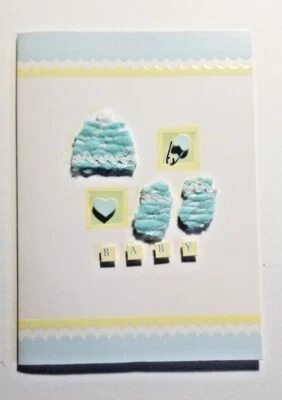 New Baby Greeting Card Boy or Girl Paper Magic Unique Blue 3-D - Image 1 of 3