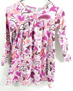 Hanna Andersson Girl’s 100 4 Dress Long Sleeve Pink Heart Valentine EUC - Picture 1 of 3
