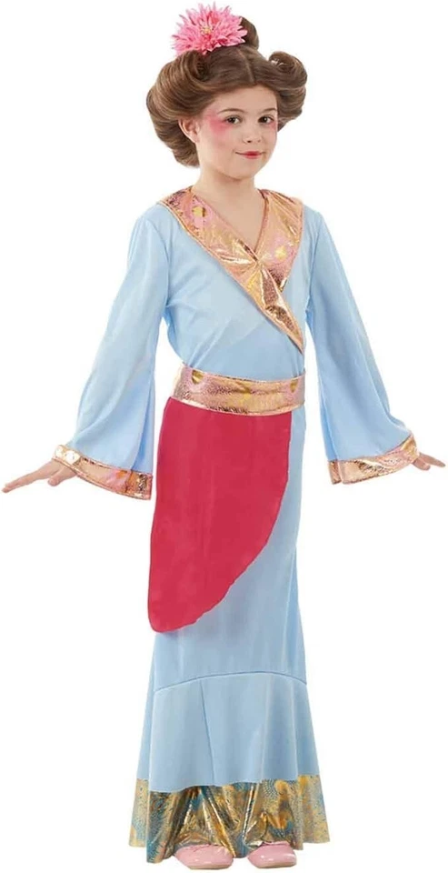 VENDA Fantasia de Princesa Japonesa Meninas Crianças Barato Vestido Kimono Gueixa Halloween - Imagem 1 de 4