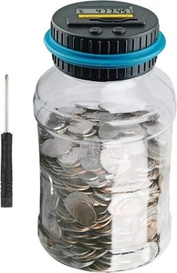 Digital Coin Counter Jar for Adults, 1.8L Capacity with LCD Display - Picture 1 of 3