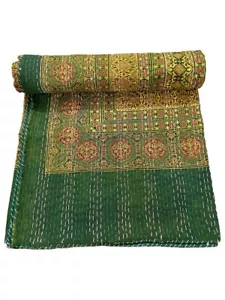 Vtg Cottagecore ajark print Shabby Chic Quilts Grandma gift decor Boho Bedspread - Picture 1 of 3
