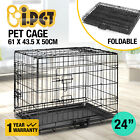 I.Pet Dog Cage Crate Kennel Cat Collapsible Metal Cages 24"~ 48" Playpen Large