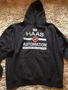 Haas Cnc Automation Made In USA Merch F1 Racing Black Hoodie Jacket Sz. 3x Xxxl - Picture 1 of 3