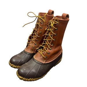 CABELA'S TAN LEATHER AND RUBBER DUCK BOOTS SIZE 7 HUNTING FISHING - Picture 1 of 10