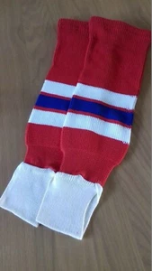 NHL Eishockey Stricksocken - alte Montreal Canadiens Farben ROT/blau/weiß - Bild 1 von 3
