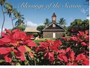 Hawaiian Christmas Cards by Coral Cards: Stone Church, Mele Kalikimaka, 10 cards - Picture 1 of 1
