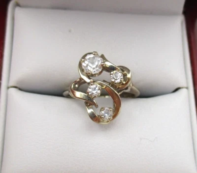 Кольцо из белого золота 14 карат с кластером бриллиантов общим весом 0,40 карата размер 4,5 [R259] - Изображение 1 из 4