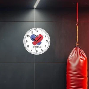 Wall Clock Easy to Read Creative and Red Boxing Gloves for Kitchen Classroom - Picture 1 of 7