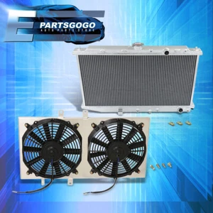 For 88-91 Honda Civic CRX 1.5L M/T 2-Row Aluminum Cooling Radiator & Fan Shroud - Picture 1 of 8