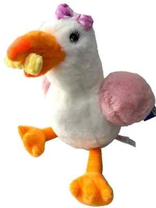 Pink Girl Seagull Plush Toy with French Fry 10 inch w/ Bow. NWT Soft - Picture 1 of 5