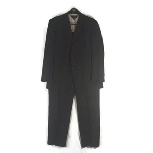 Tommy Hillfiger Vintage 100% Wool Suit Mens 44L 2 Pc Black Striped - Picture 1 of 23